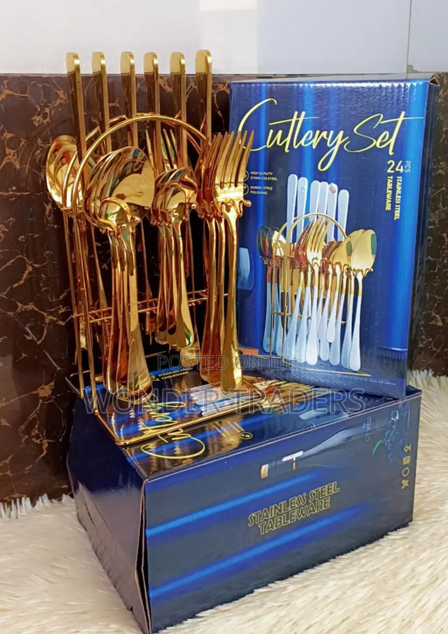 24pcs Golden Cutlery Set