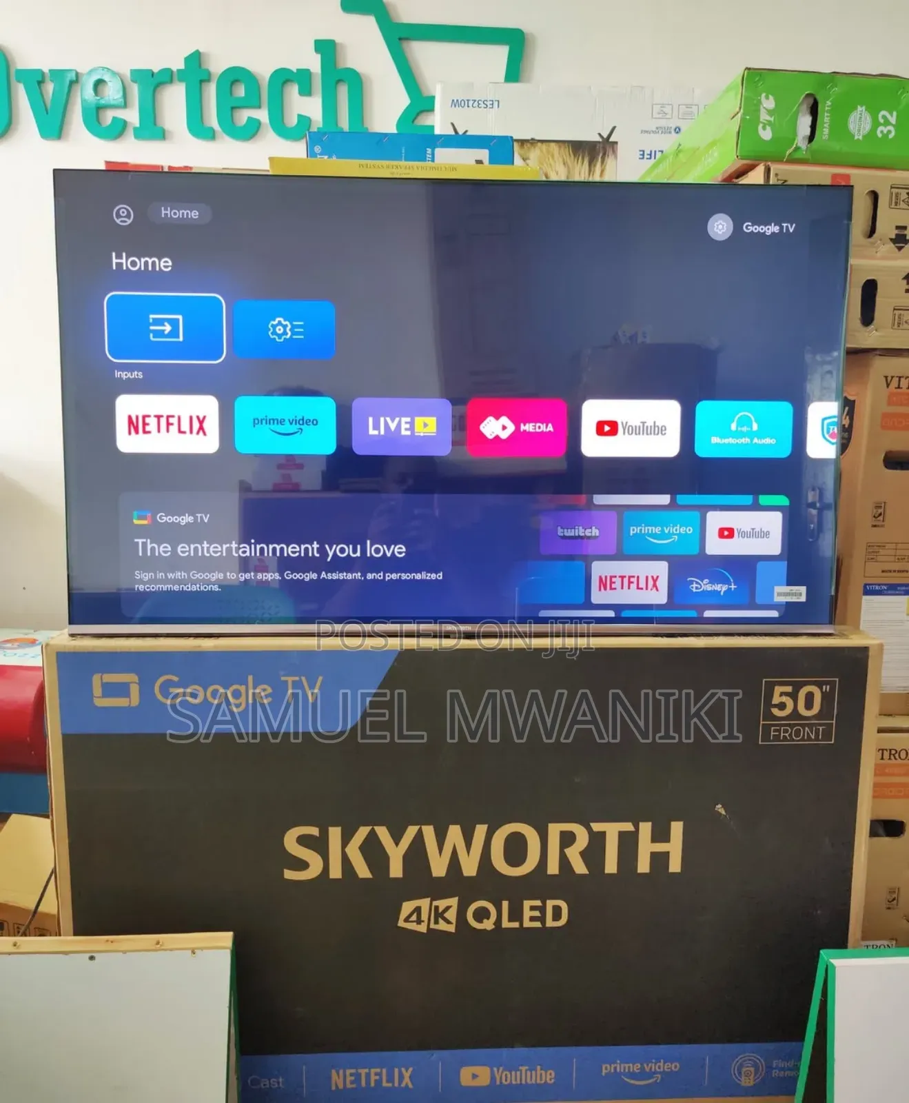 Skyworth 50′′ Qled Uhd Google Tv Frameless, Voice Command