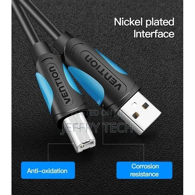 Vention Usb 2.0 a Male to B Male Cable 1m PVC Type - Black