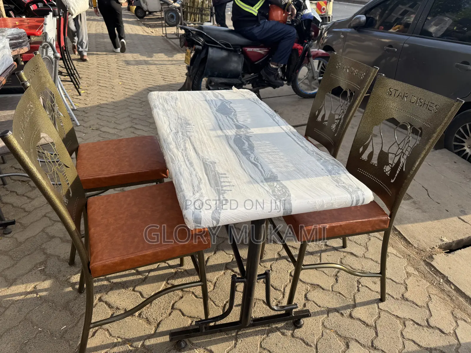 Restaurant And Bar Chairs And Marble Table