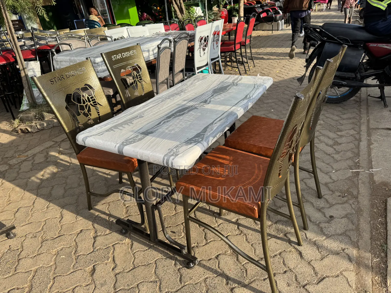 Restaurant And Bar Chairs And Marble Table