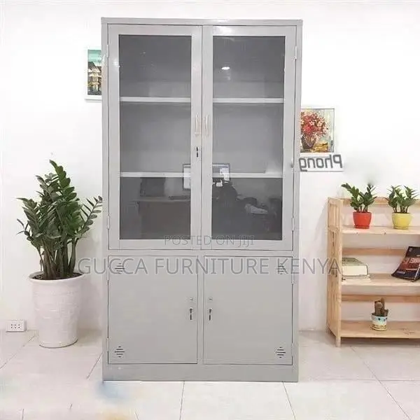 Cabinets: Office 2-Wing Powder-Coated Iron Cabinet