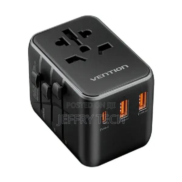 Vention Fjeb0 3-Ports Universal Travel Charging Adapter