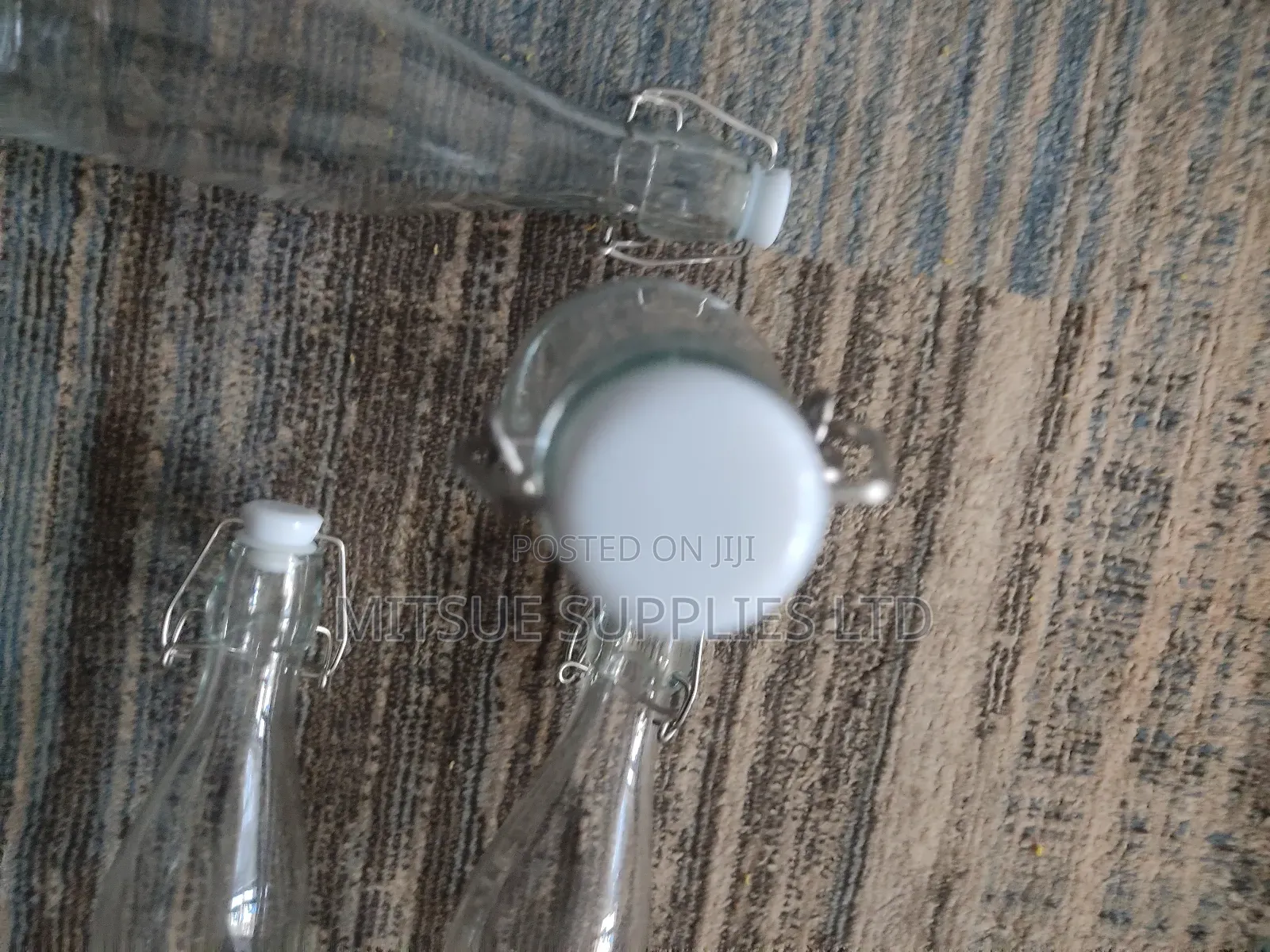 8 Glass Waterbottle 500ml With Flip Clip/Swing Lock Top - Brewing