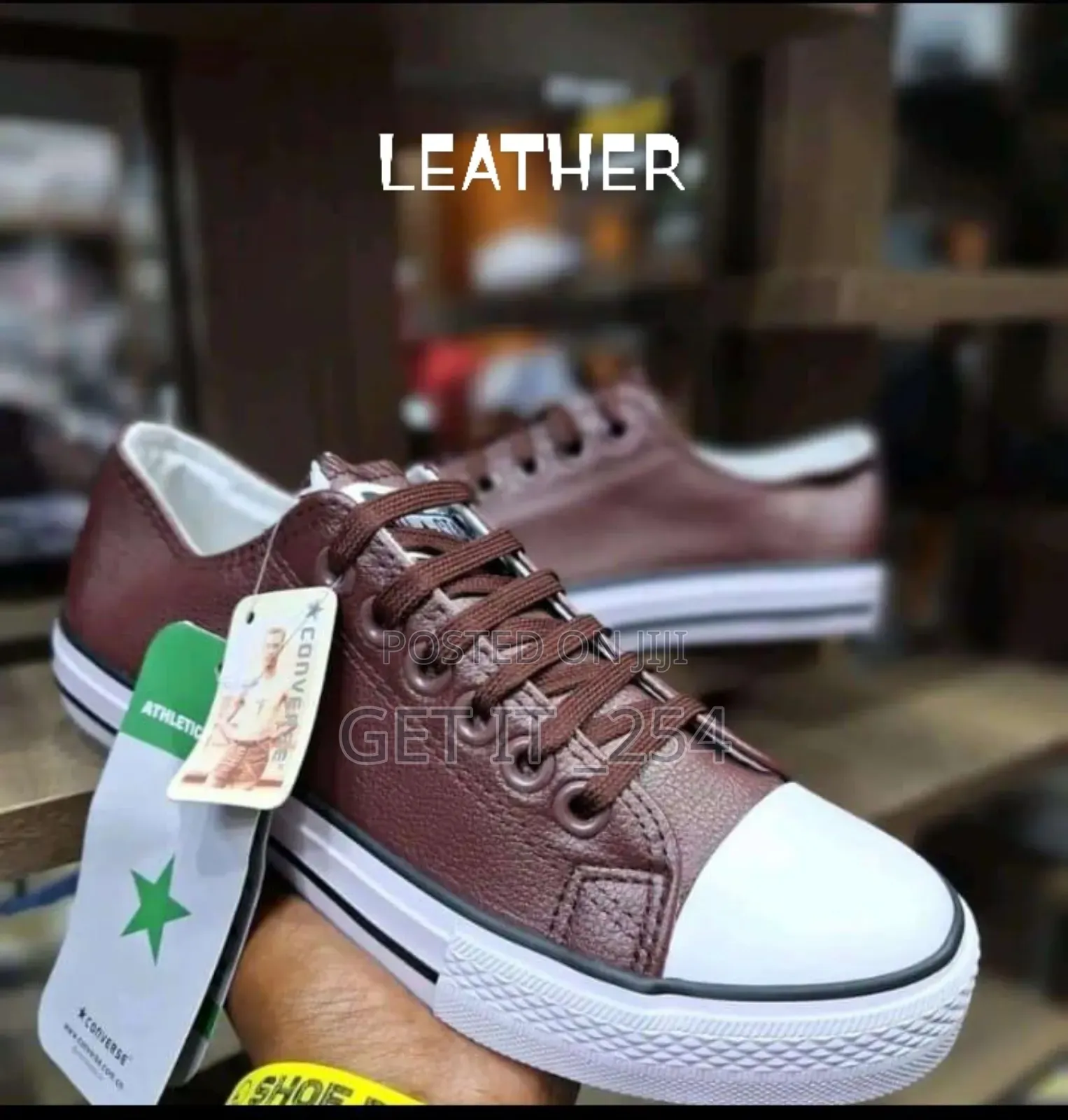 Converse Leather Maroon Size 37-42