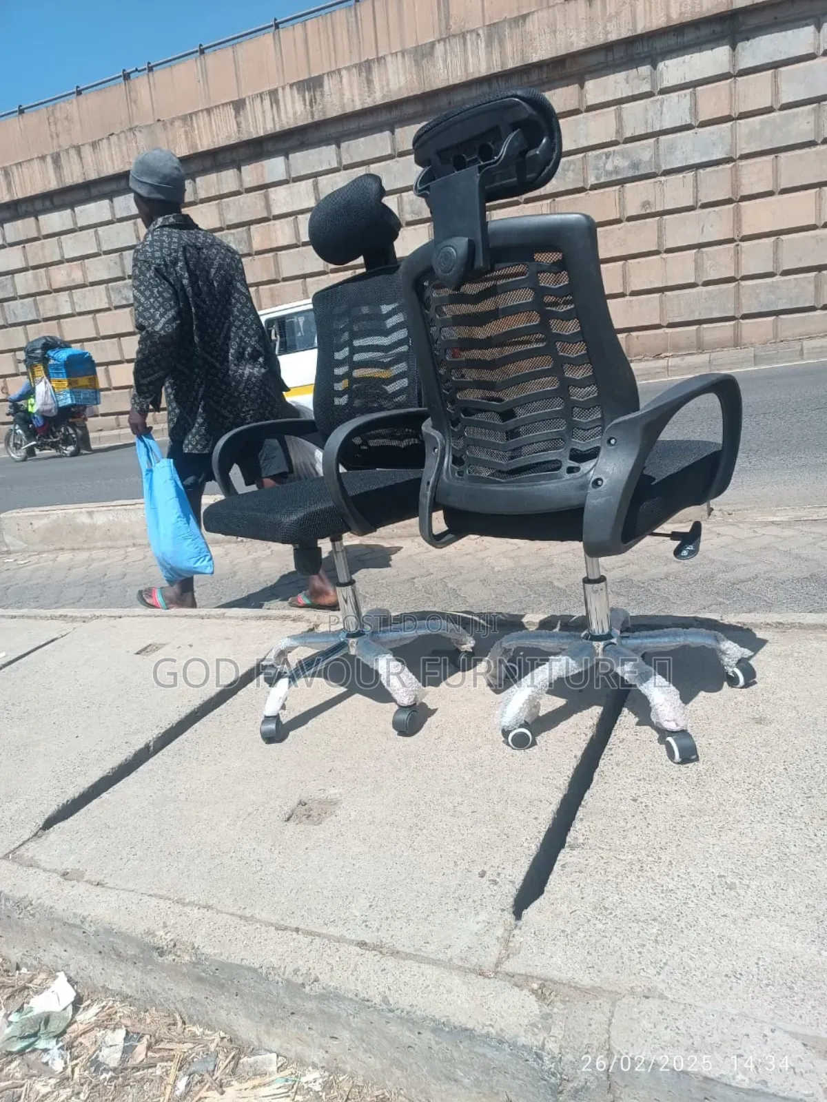 Vintage Black Office Chair With Headrest Rd2qj