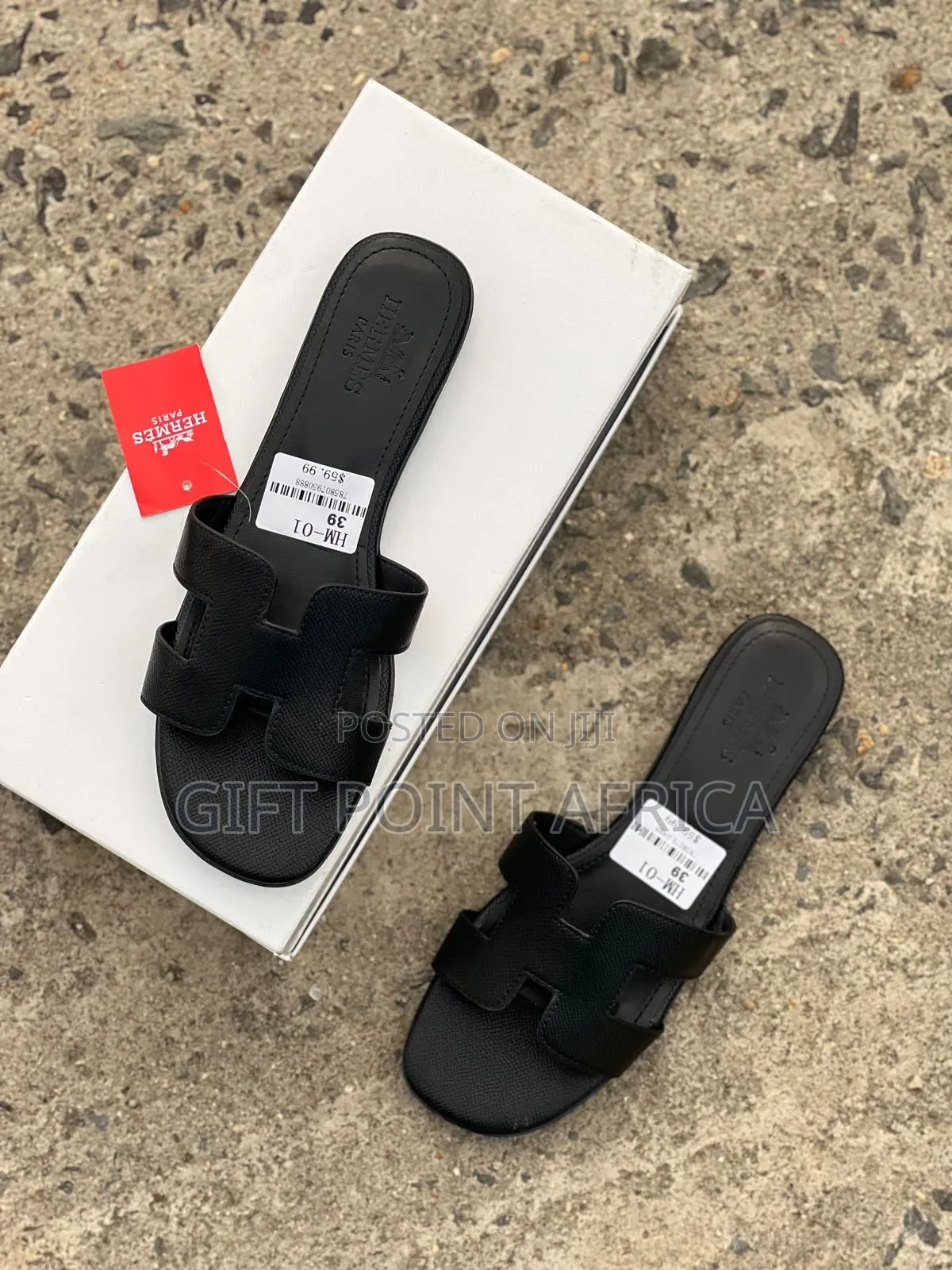 Black Hermes Sandal for Women