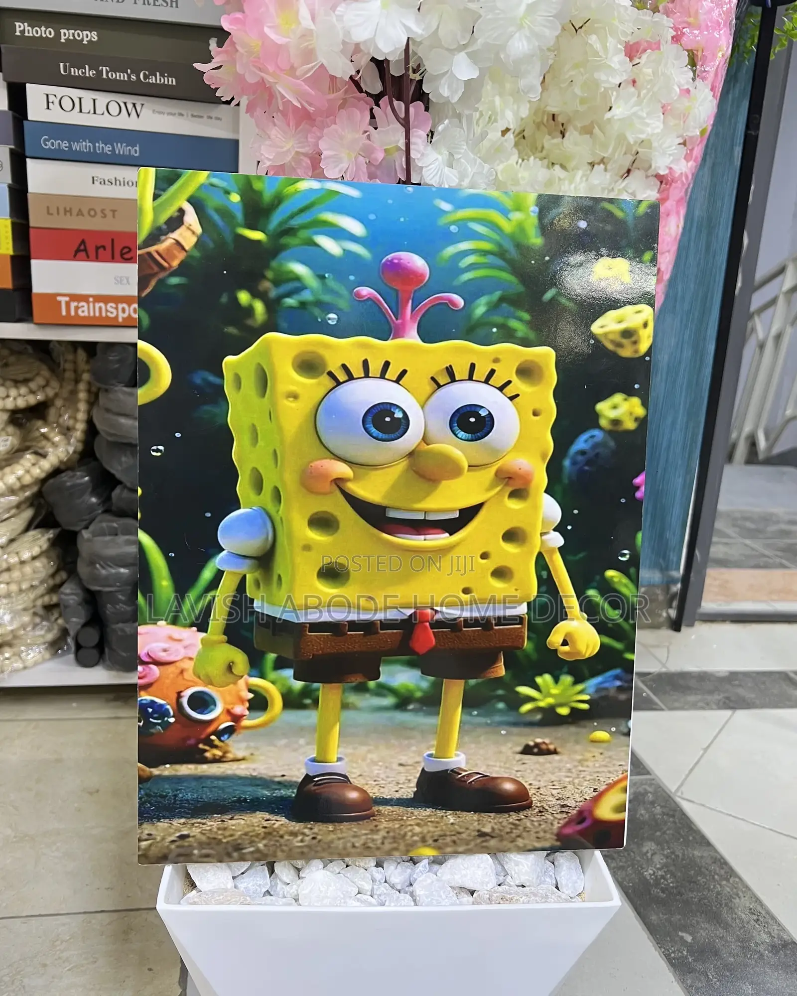 Spongebob Wall Art Decor Cartoon Theme Hanging Kid’S Bedroom