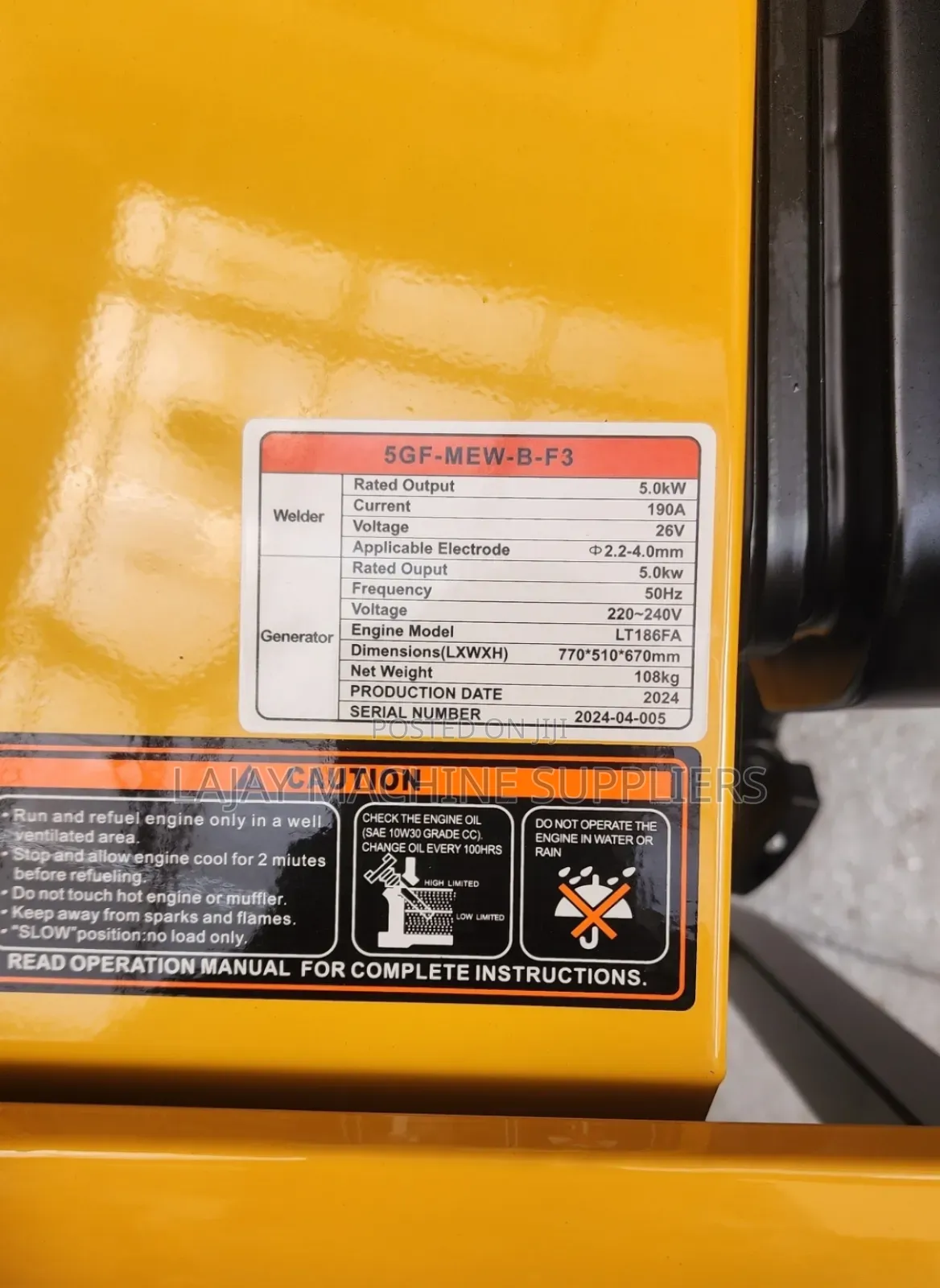Pacwell Welding Generator 6kva
