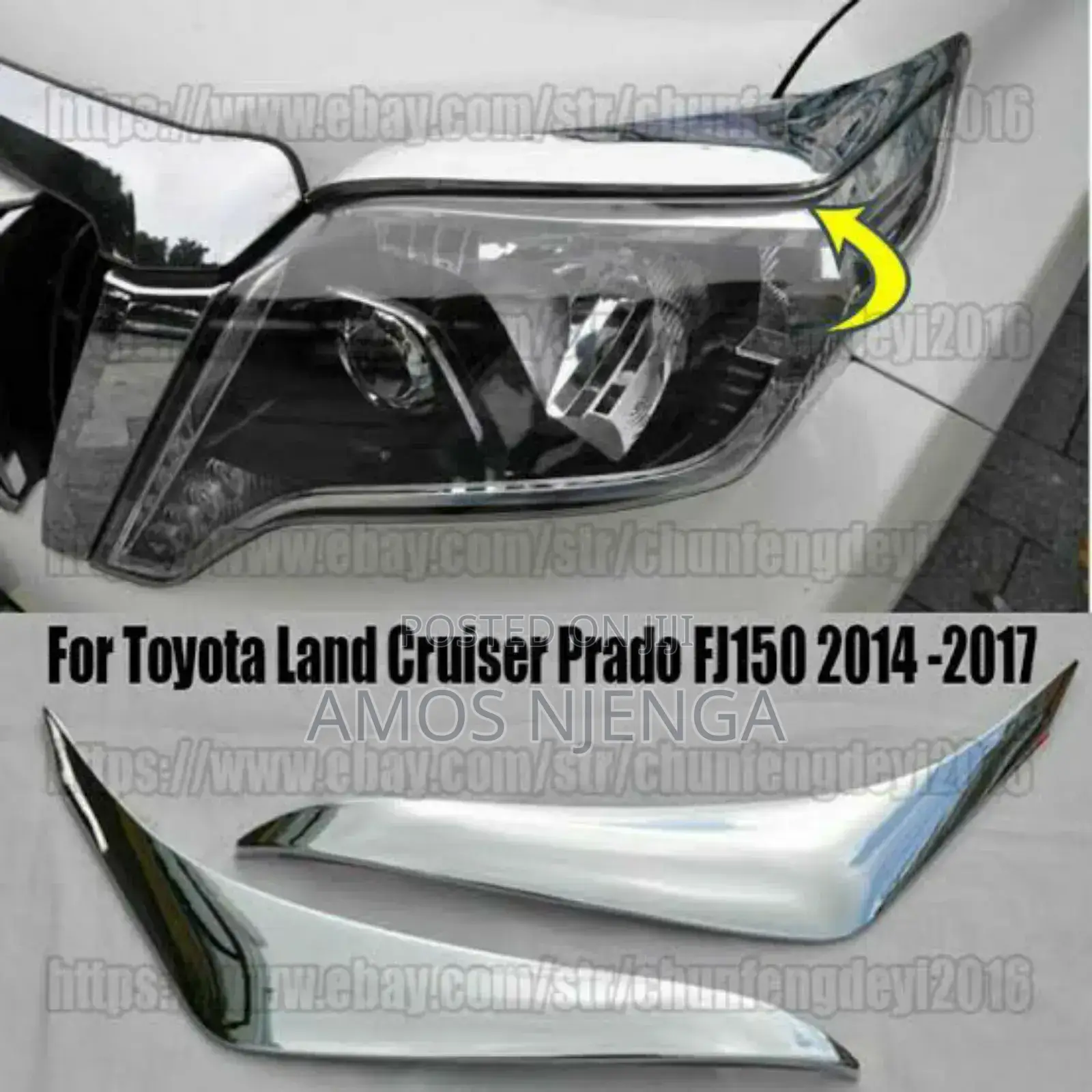 Toyota Land Cruiser Prado 2017 Headlight Chrome