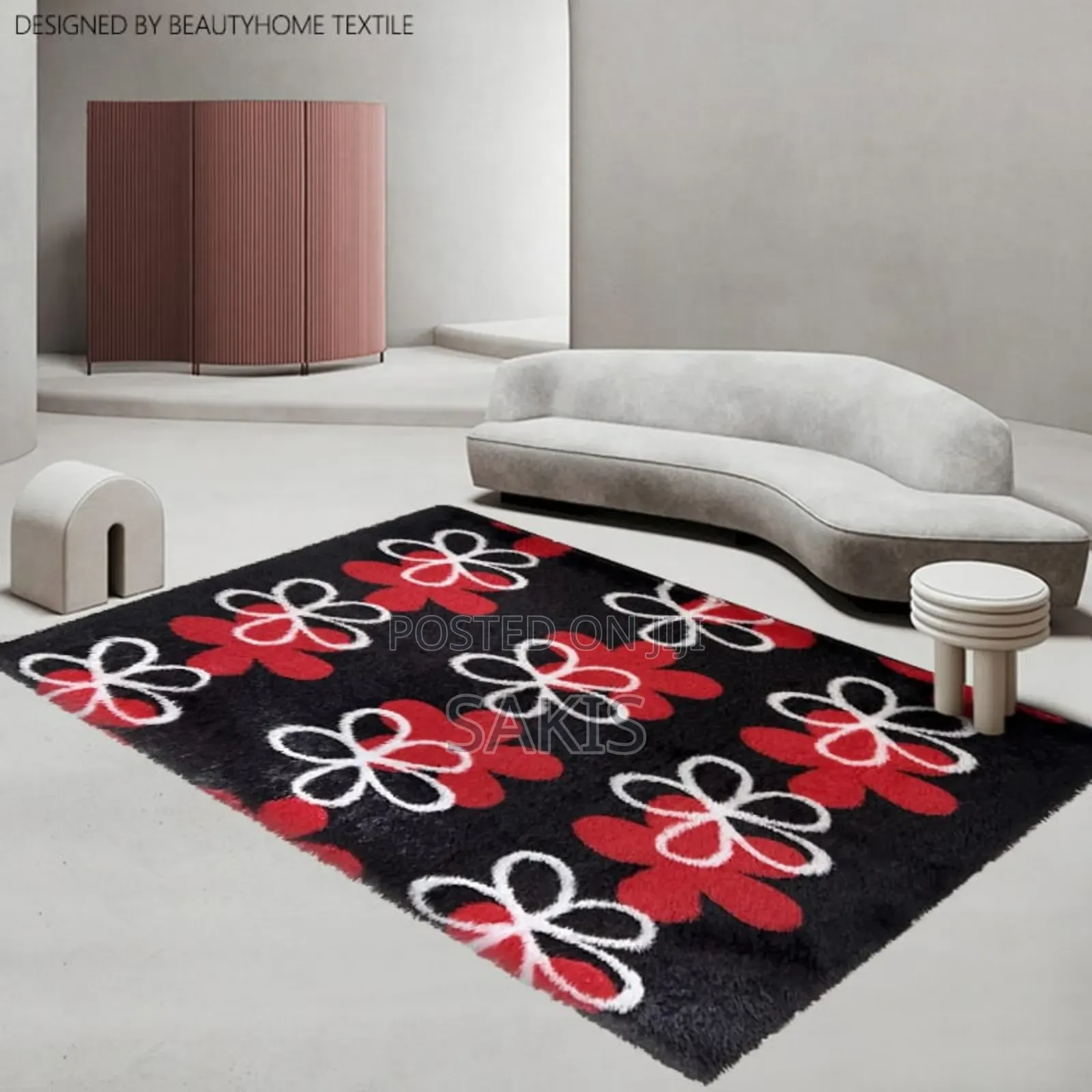 Pattern Fluffy Floor Carpets 5 by 8. Free Delivery