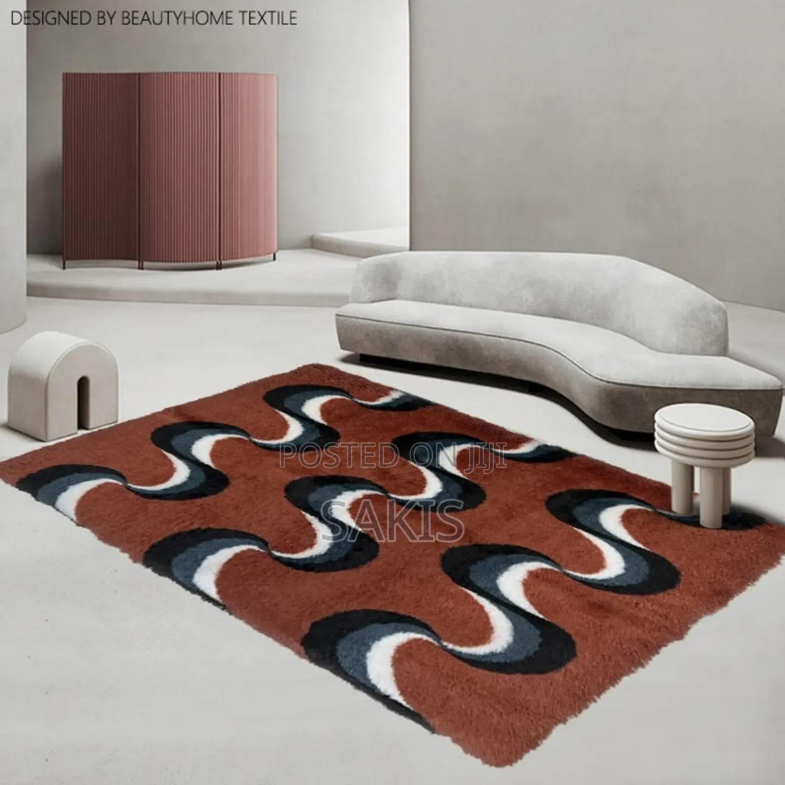 Pattern Fluffy Floor Carpets 5 by 8. Free Delivery