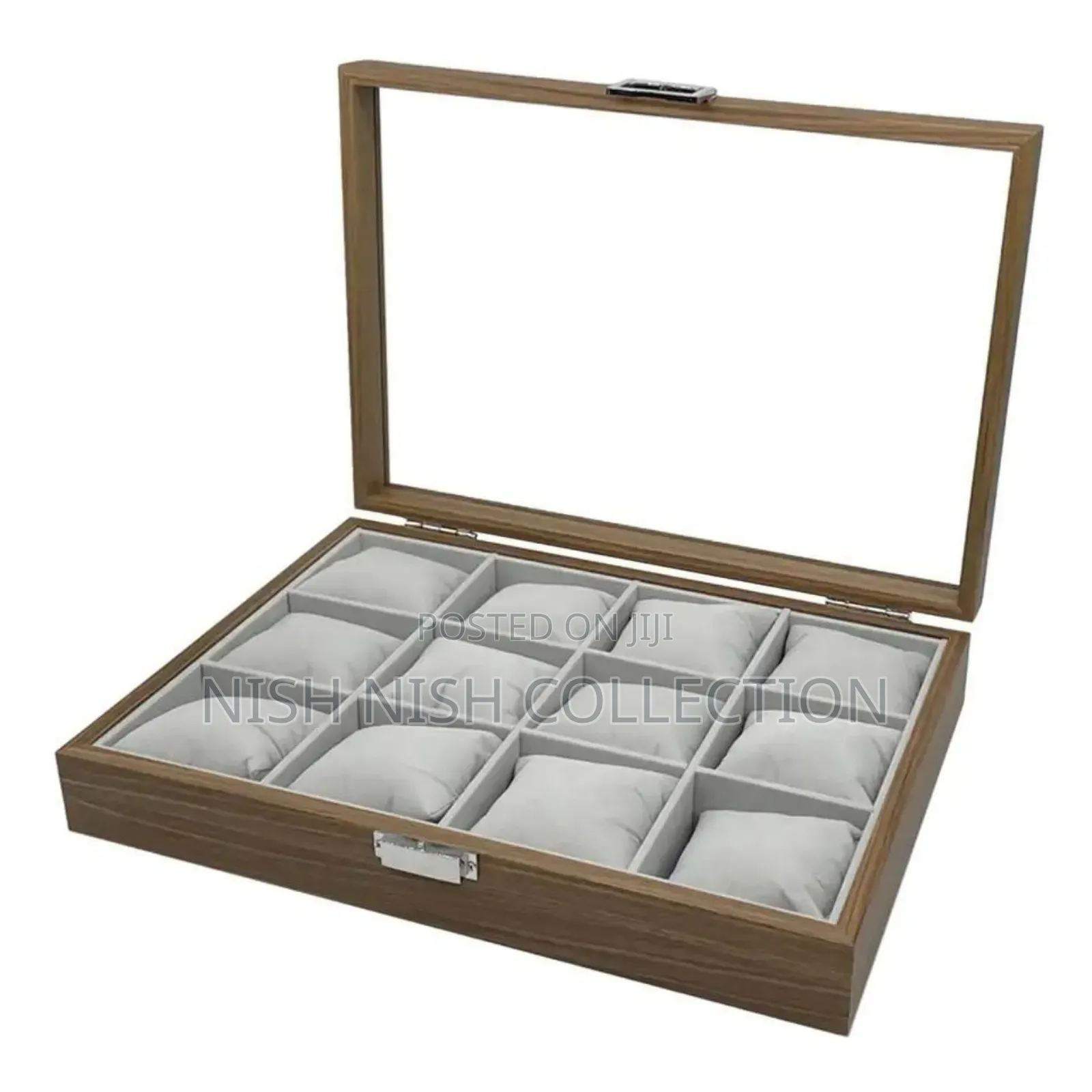 12 Slot Wooden Watch Organizer