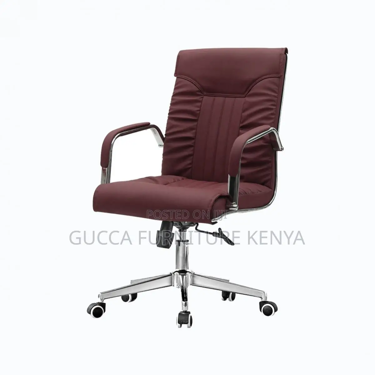 Office Chair:Modern Leather Office Chair Steel Fixed Armrest