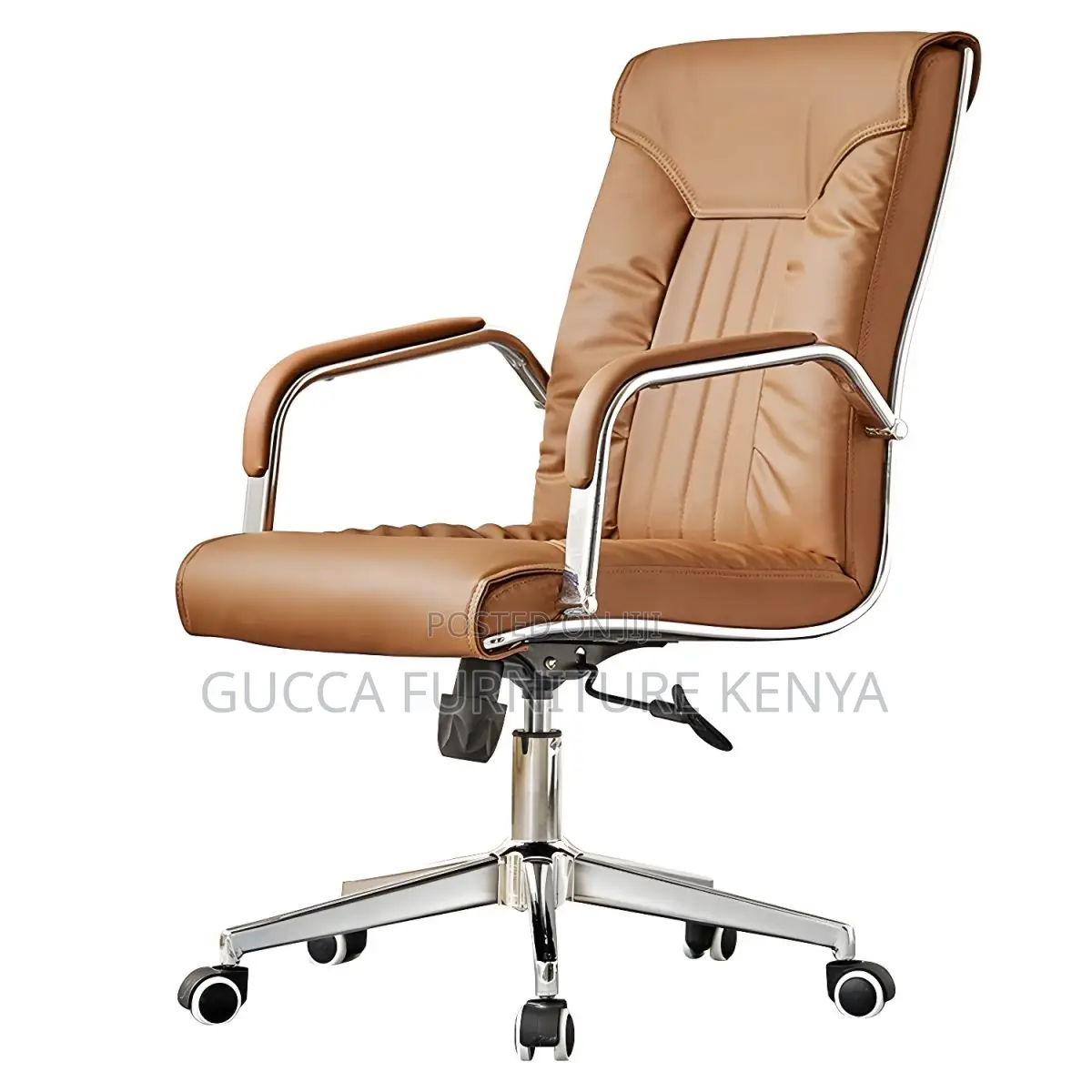 Office Chair:Modern Leather Office Chair Steel Fixed Armrest
