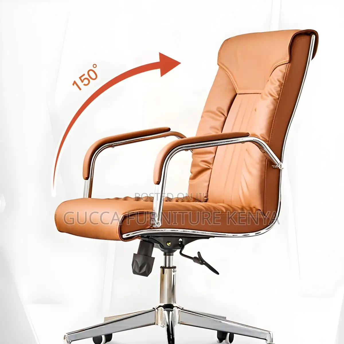 Office Chair:Modern Leather Office Chair Steel Fixed Armrest