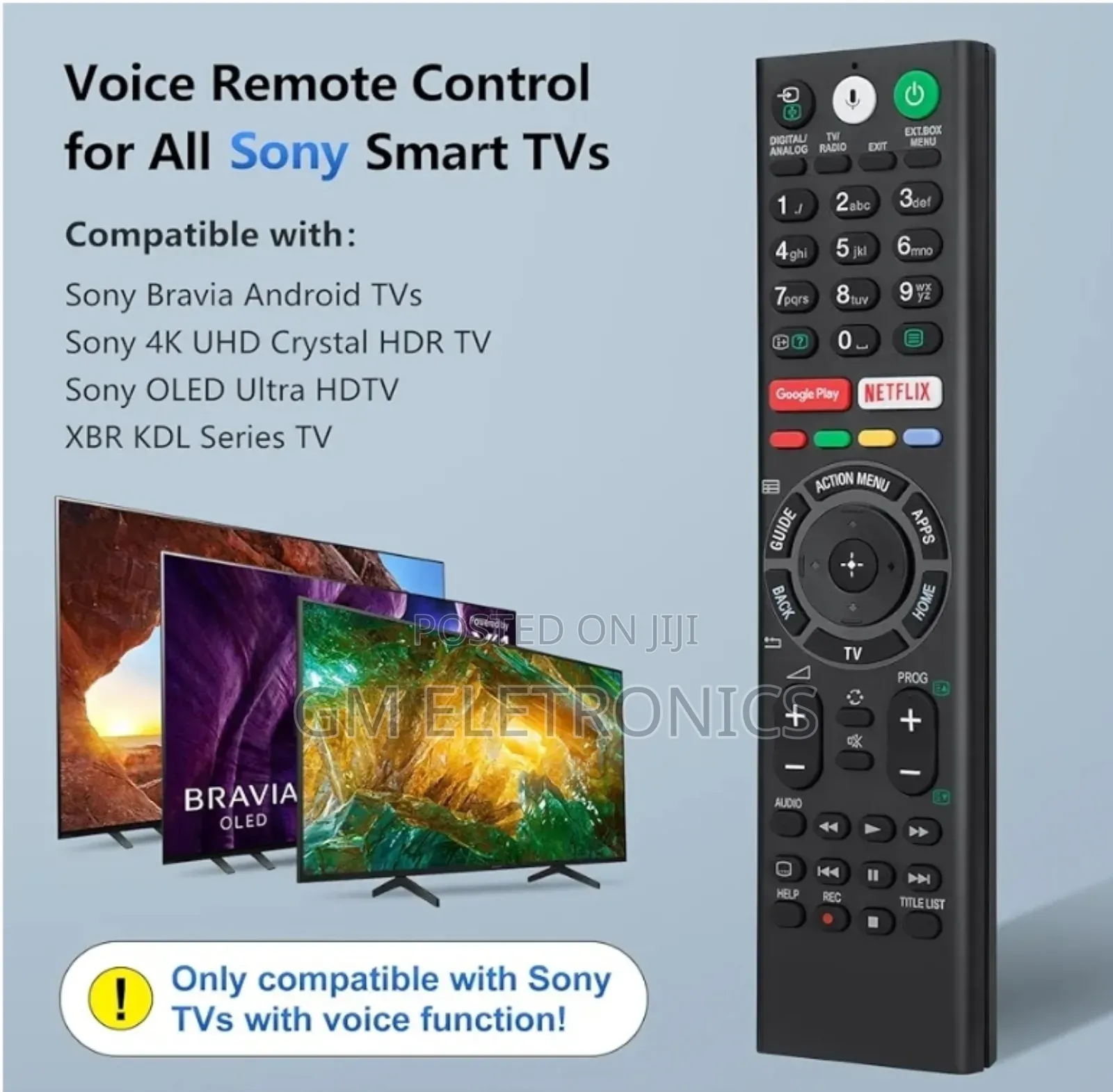 Voice Remote for Sony-Bravia-Tvs: Uhd Led LCD Hd Smart TVS