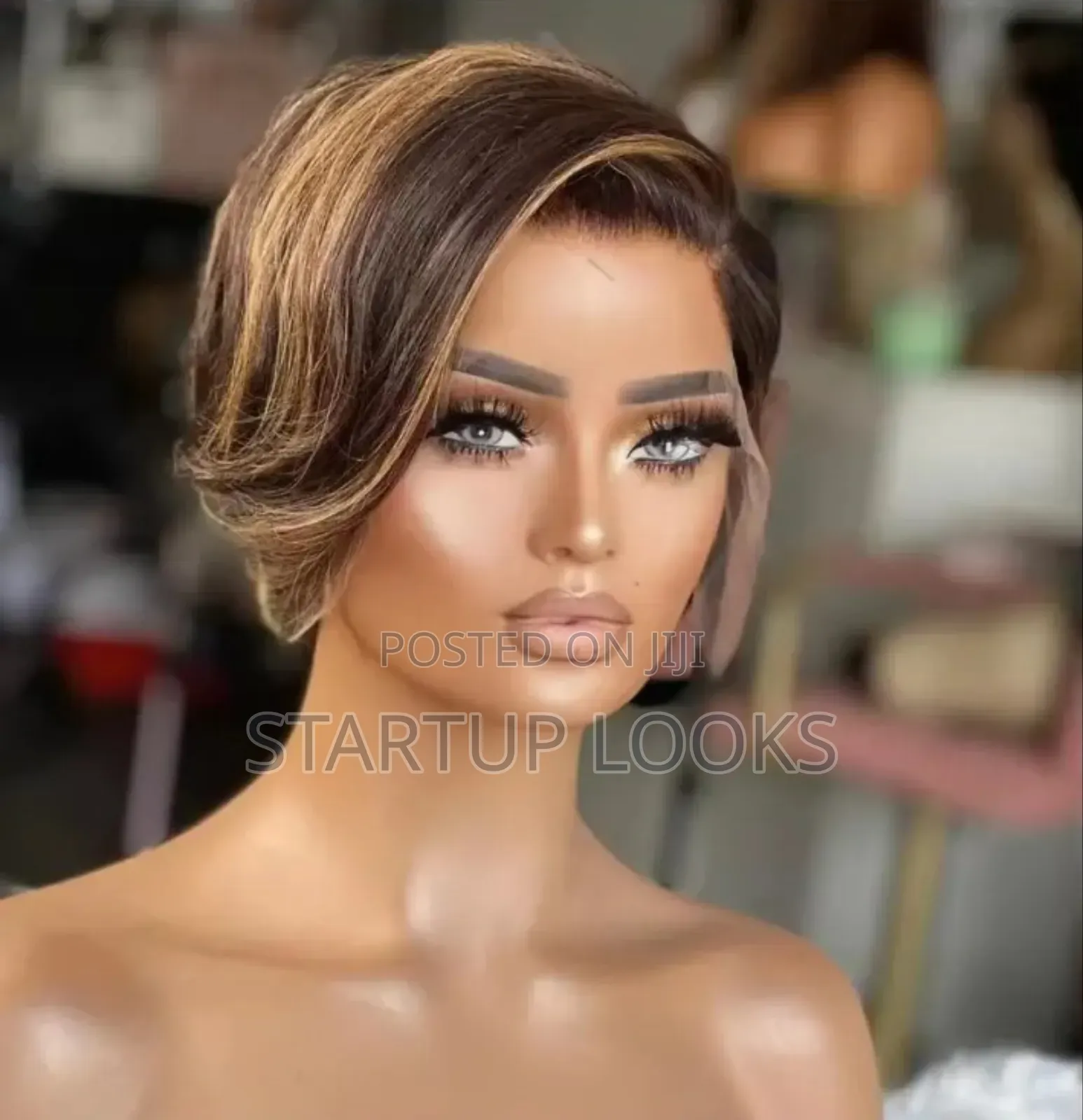 Highlight Pixie Cut Human Hair Wig + Free Gift
