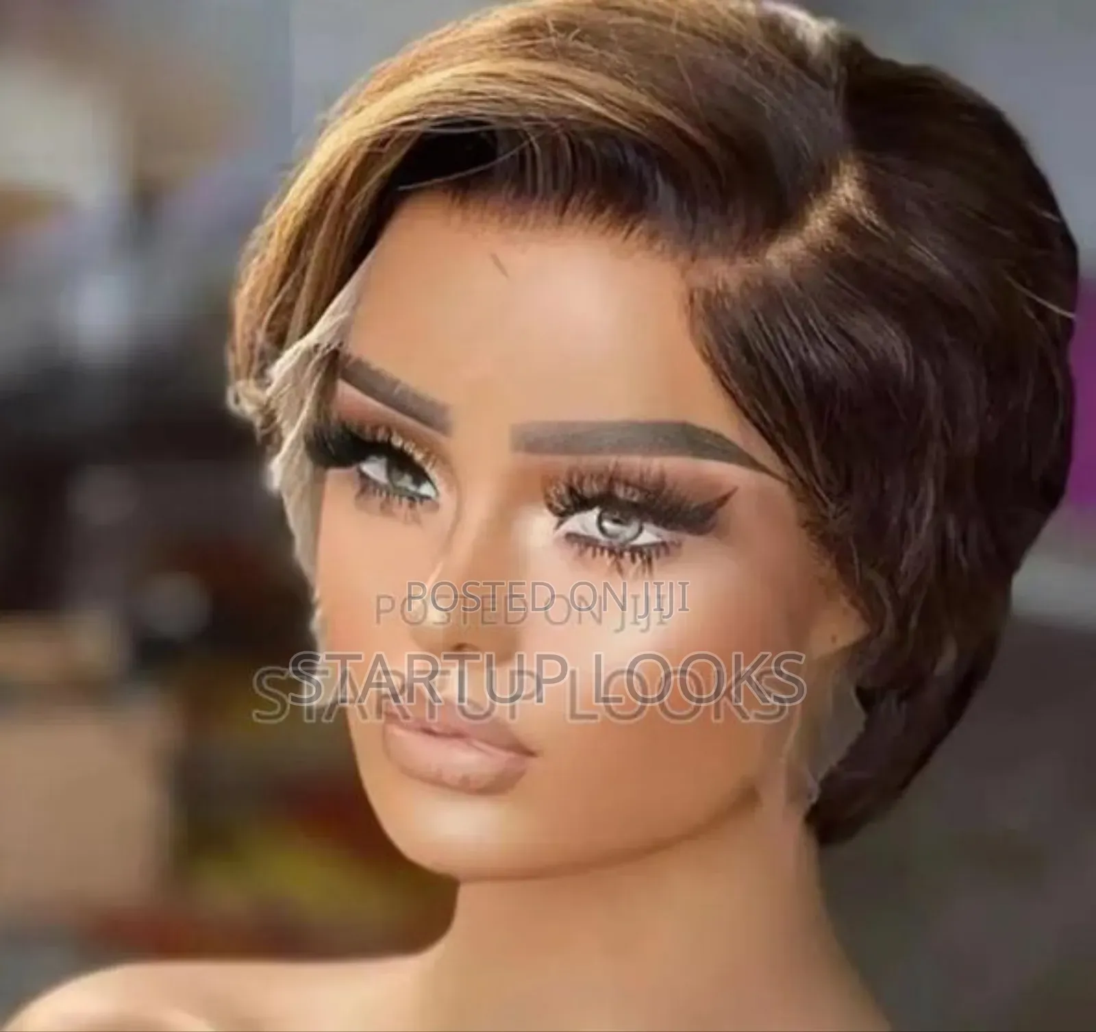 Highlight Pixie Cut Human Hair Wig + Free Gift