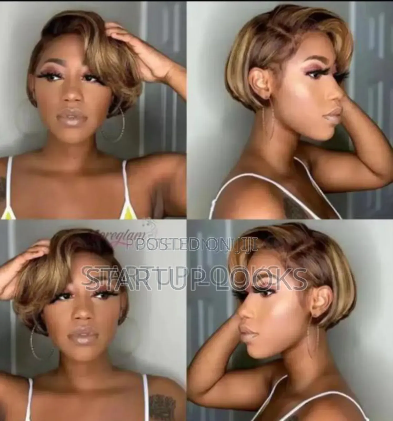Highlight Pixie Cut Human Hair Wig + Free Gift