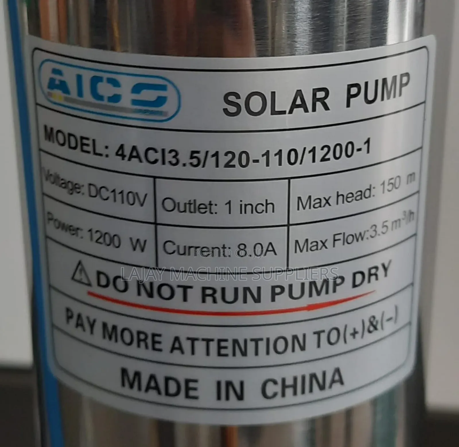 Aico Japan Submersible Pump Head 150m 1200w