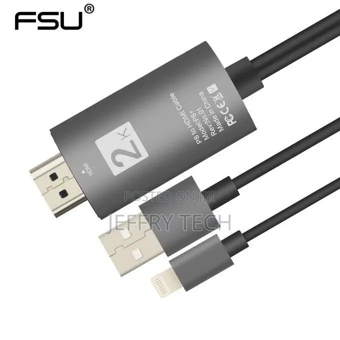 Apple Lightning to Hdmi With Charging Usb for iPhone iPad Hd