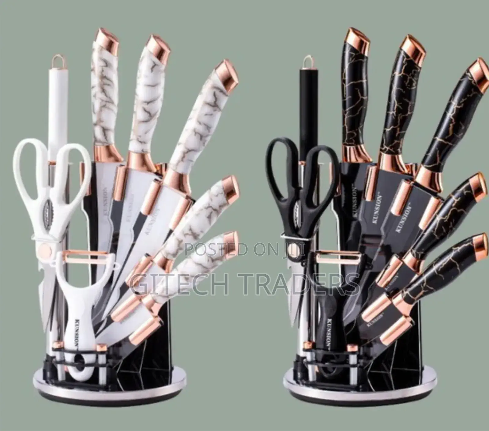 9pcs Dieo Kitchen Knife Set Marble