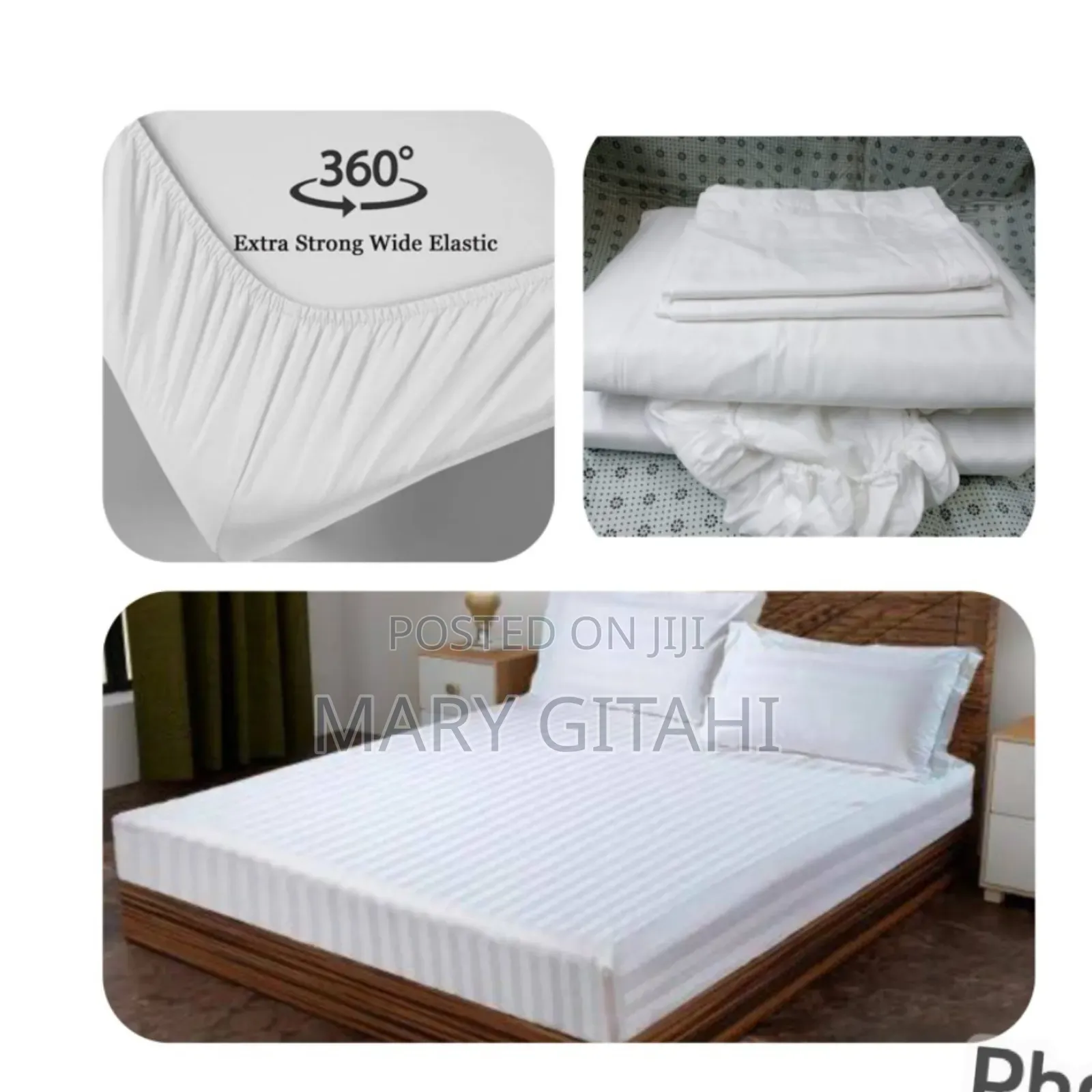  Available Plain White Stripped Bedsheets