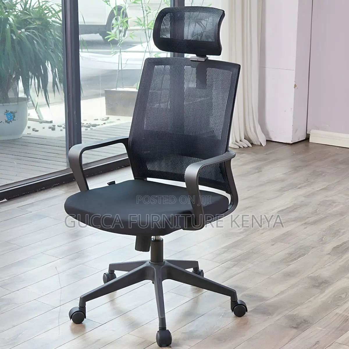 Office Chairs:Fixed Arm Office Nylon Height-Adjustable Chair