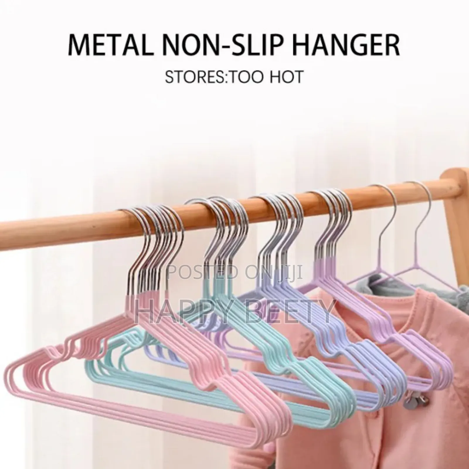 *10pcs Strong Clothes Hanger Stainless Steel With Rubber