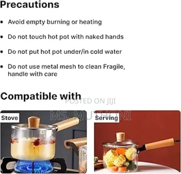 High Boron Heavy Borosilicate Glass Cookware Long Handle