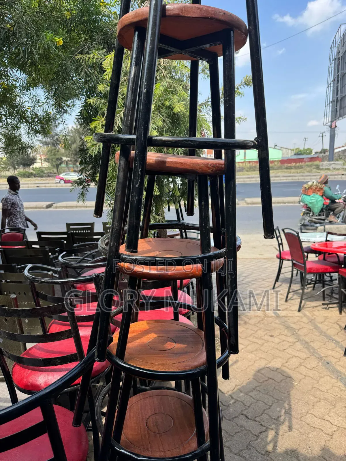 Mahogany Wooden Stool Chairs