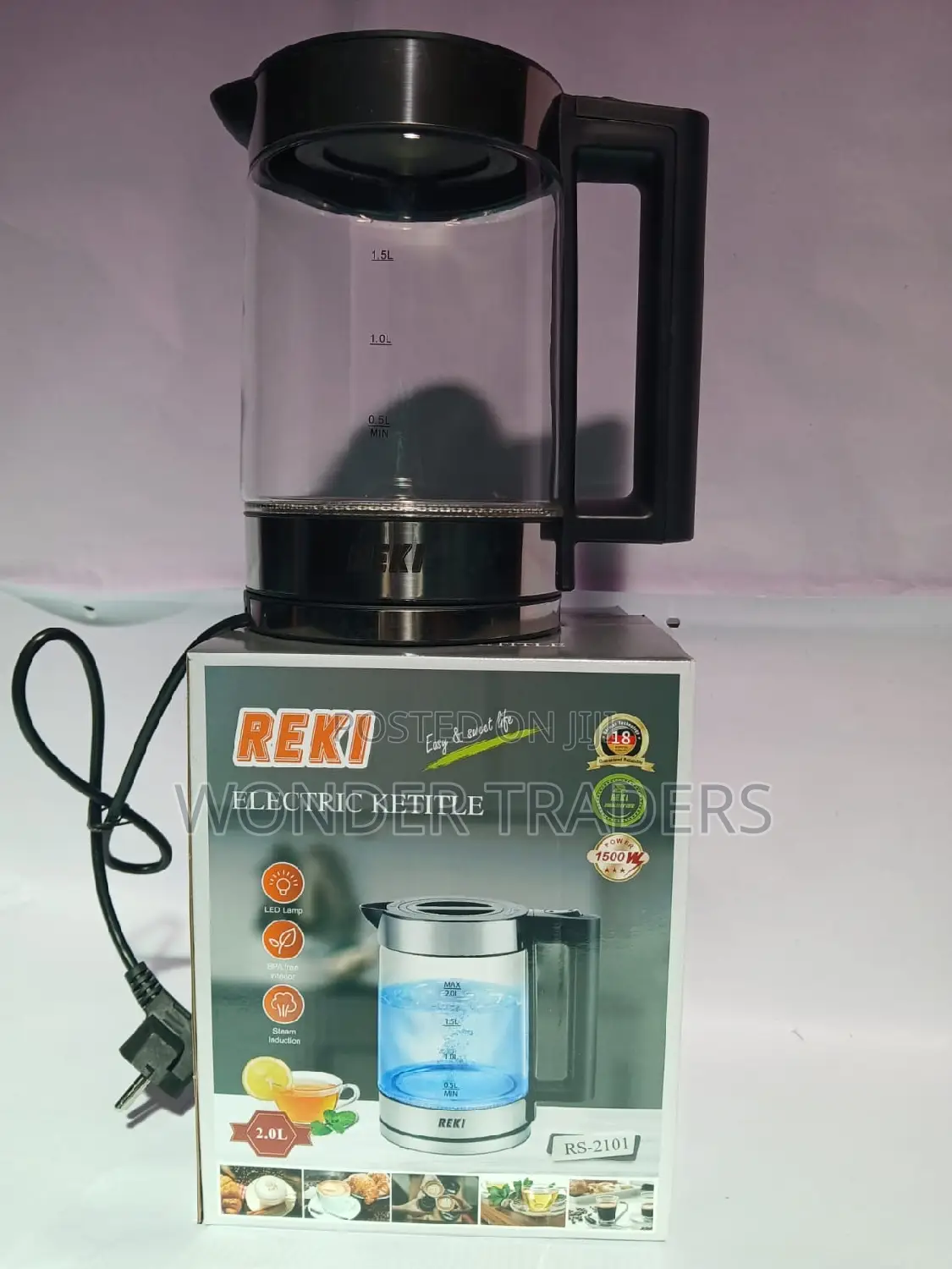 Reki Electric Glass Kettle 2.2l