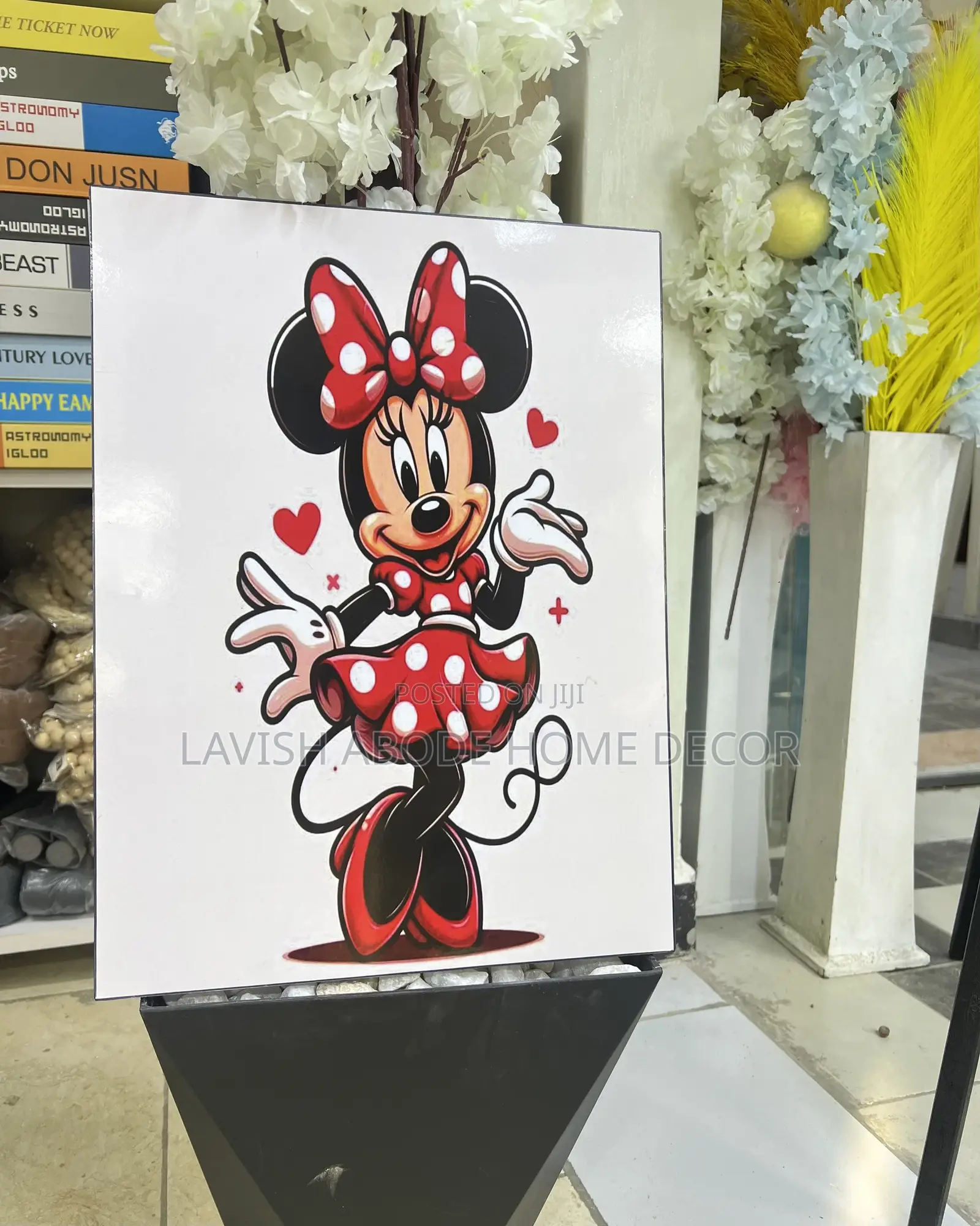 A3 Red Minie Cartoon Wall Art Bedroom Wall Hanging Decor