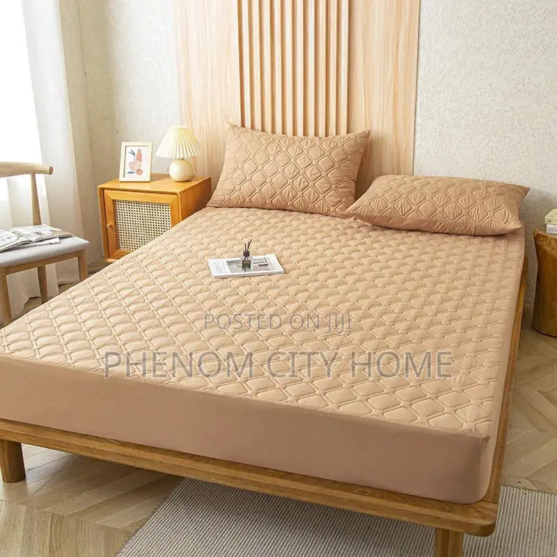 Beige Colour Quilted Mattress Covers Available