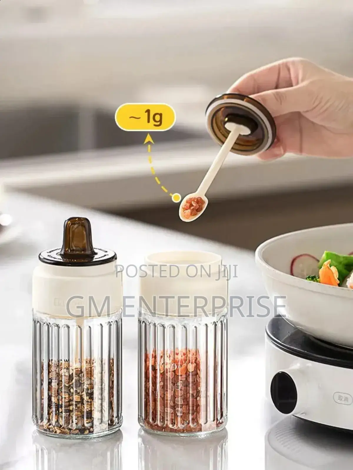 Stripped Seasoning Glass Jar