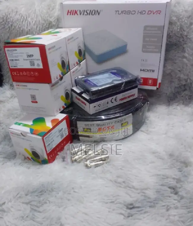 Hikvision 4 CCTV Camera 1080p Full Colored Complete System