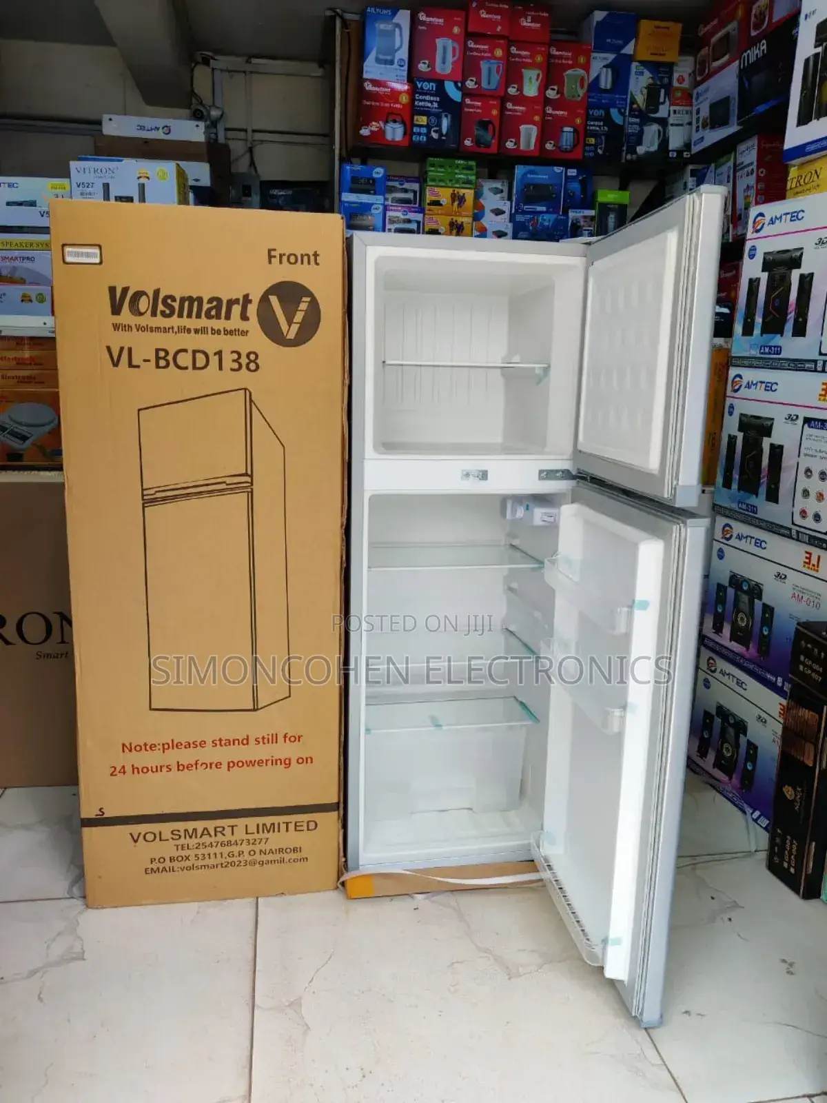 Volsmart 138litres Double Door Fridge