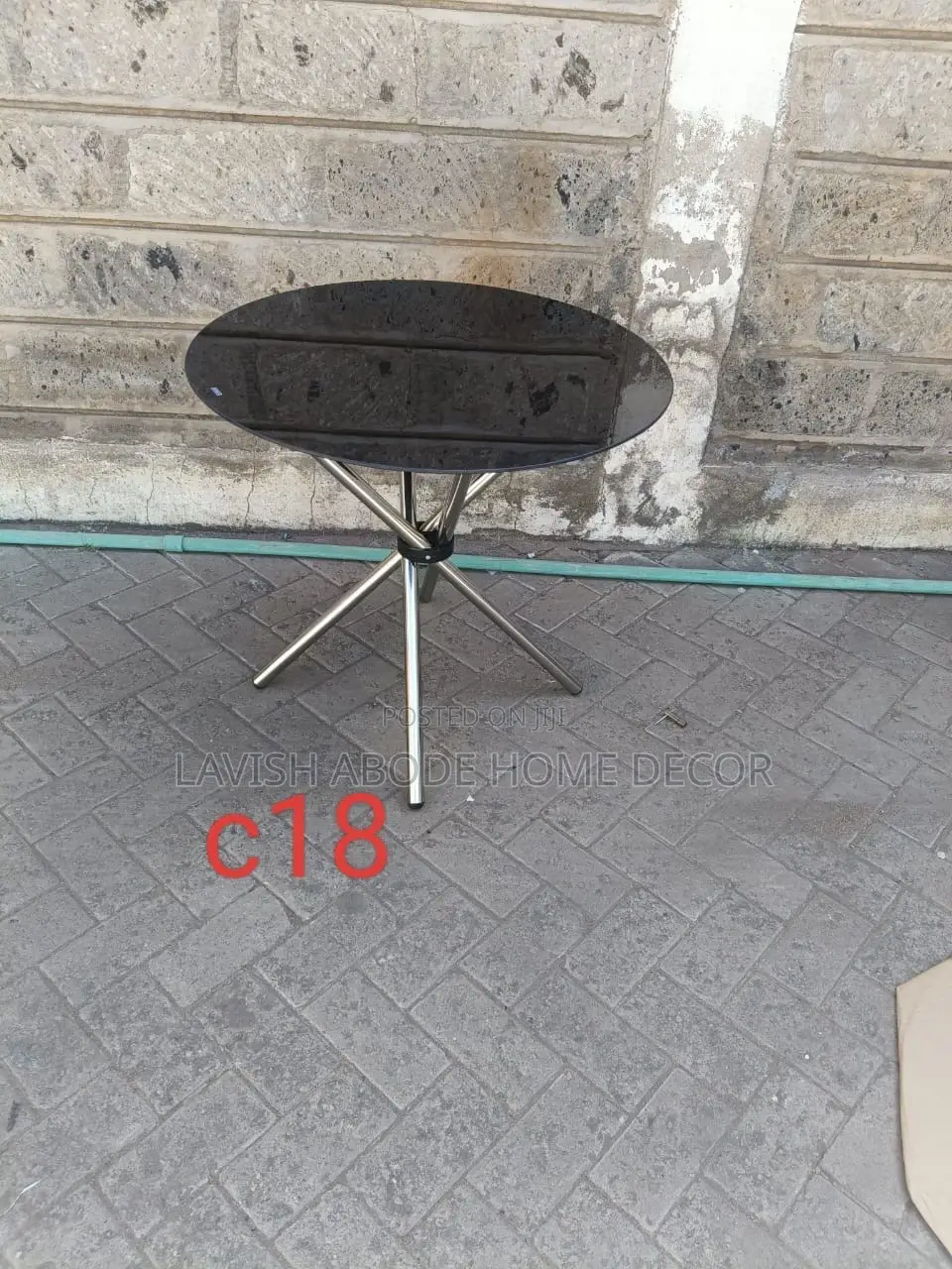 Tempered Glass Small Dining Table - Black