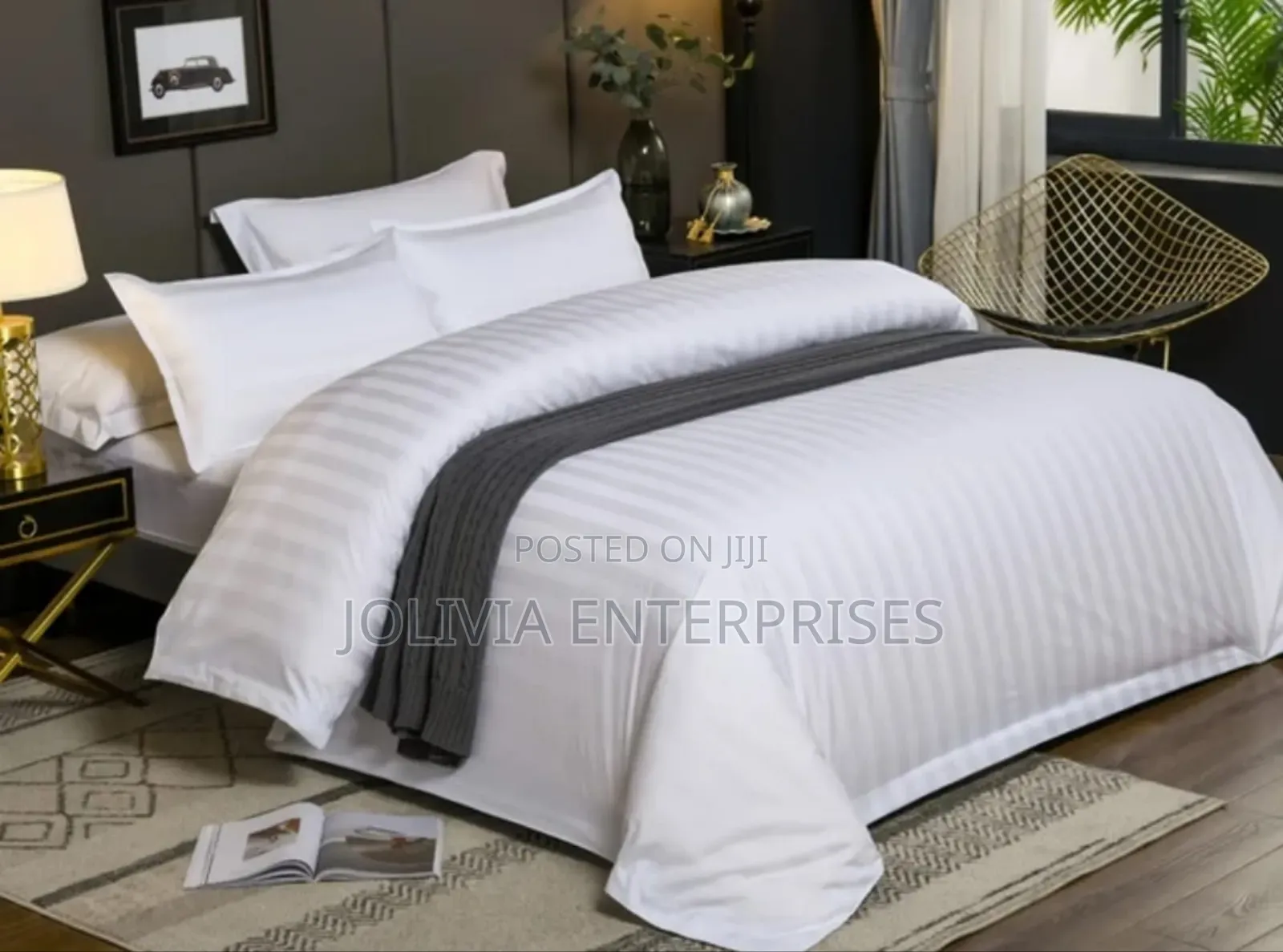White Stripes Hotel Duvet Cover Sets