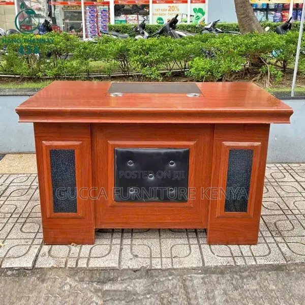 Office Tables: 140cm Leather Cladding Director's Table