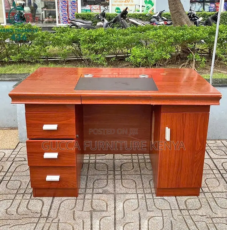 Office Tables: 140cm Leather Cladding Director's Table