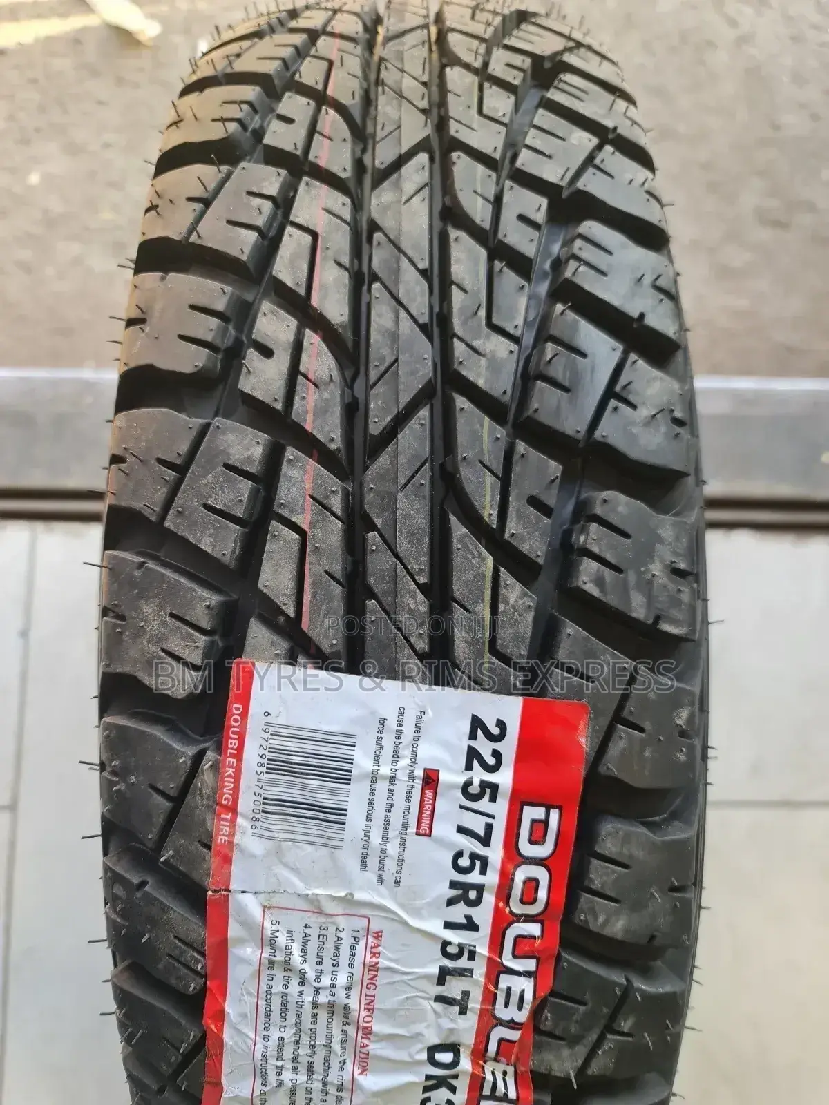 225 /75 R15 Doubleking Tyres (A/T) Commercial.