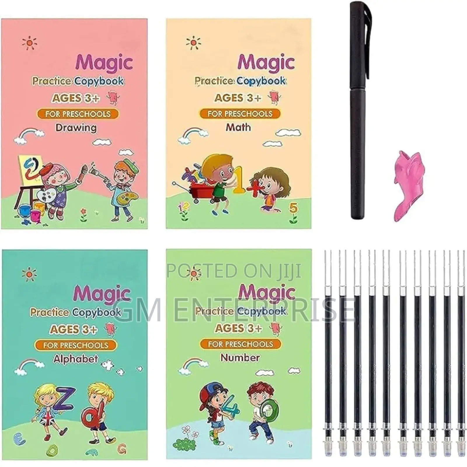 Sank Magic Copy Books Set of 4 Books and 10 Refilling Pens