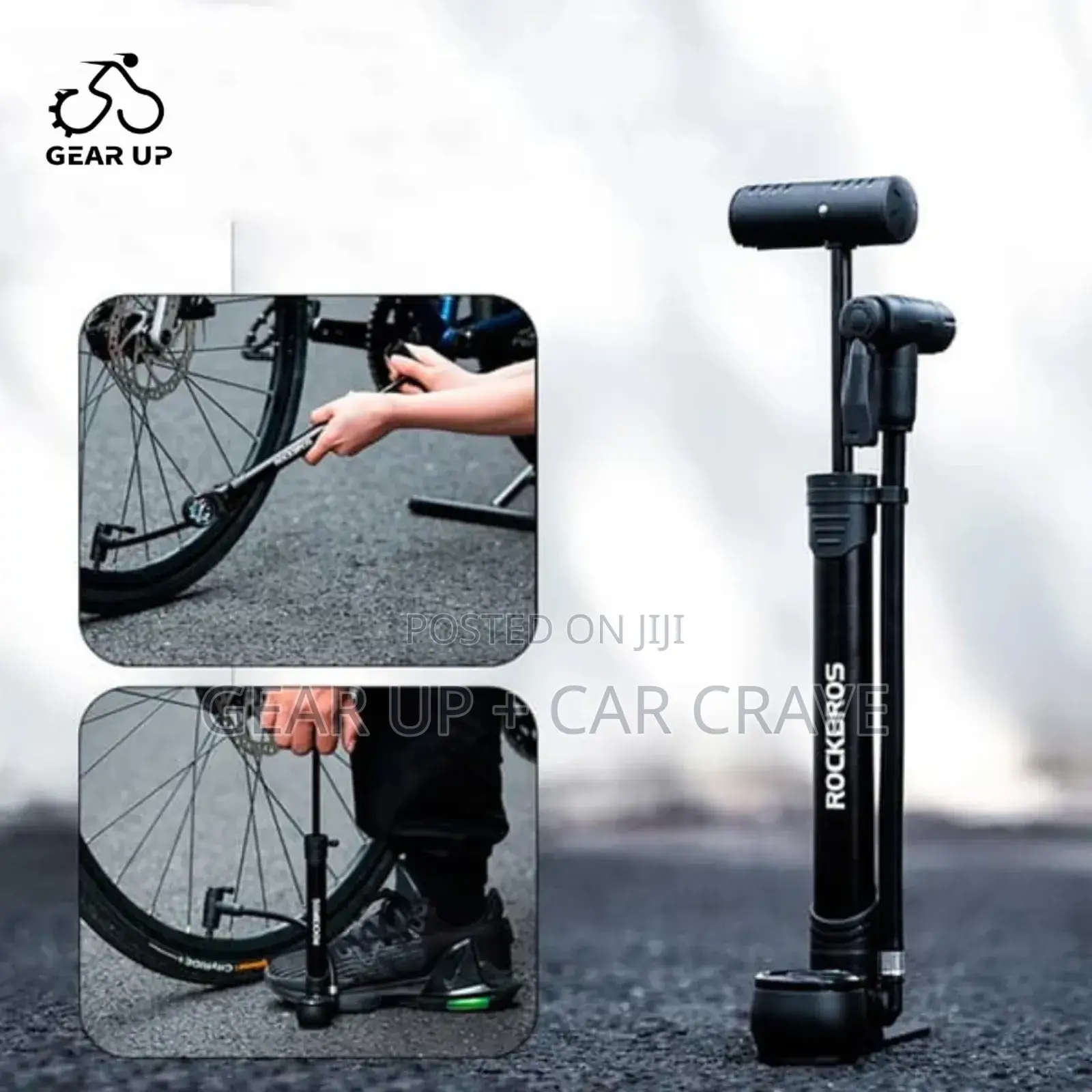 Rockbros Portable 120 Psi Pump With Gauge and Attachment