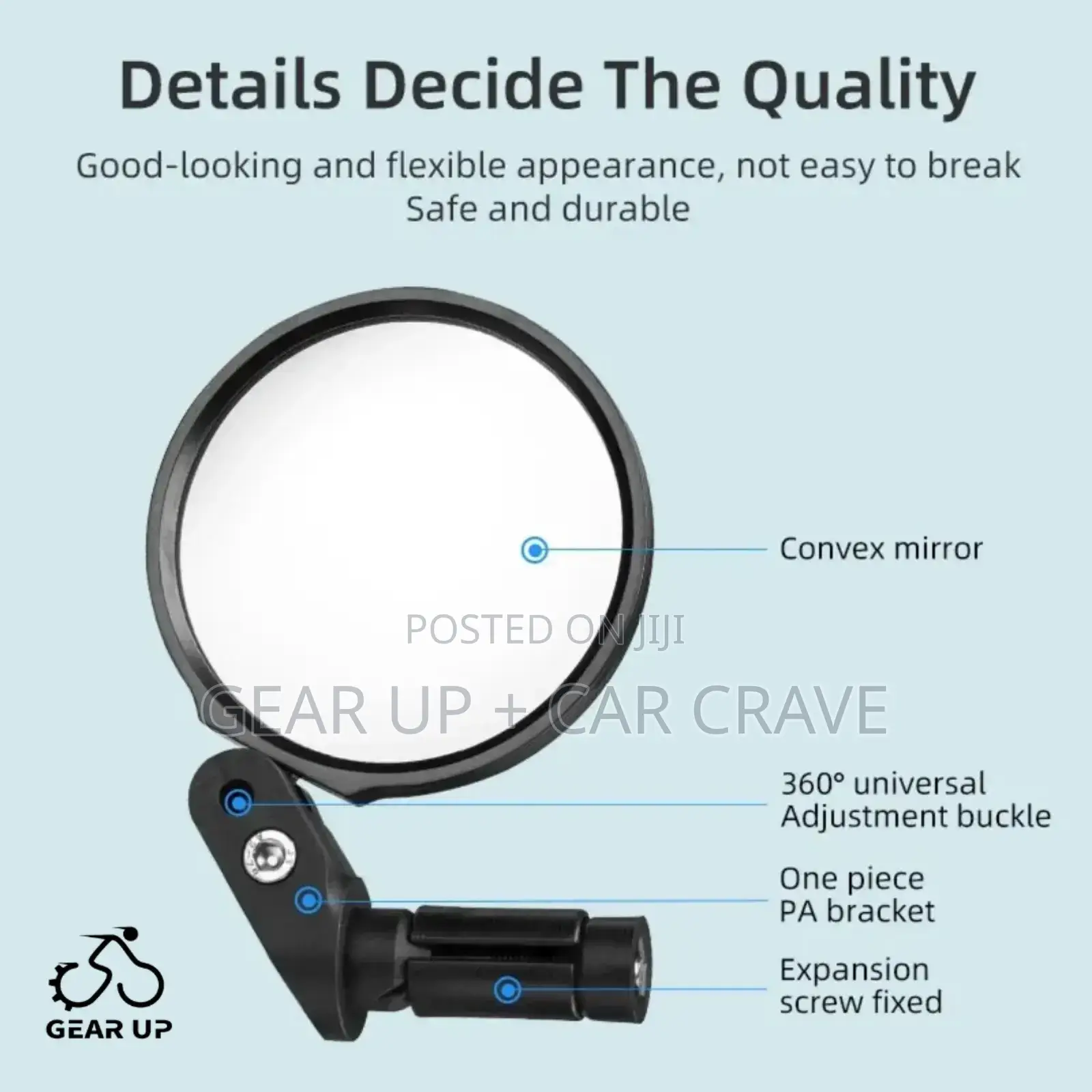 Rockbros Bicycle Handlebar Rear View Mirror