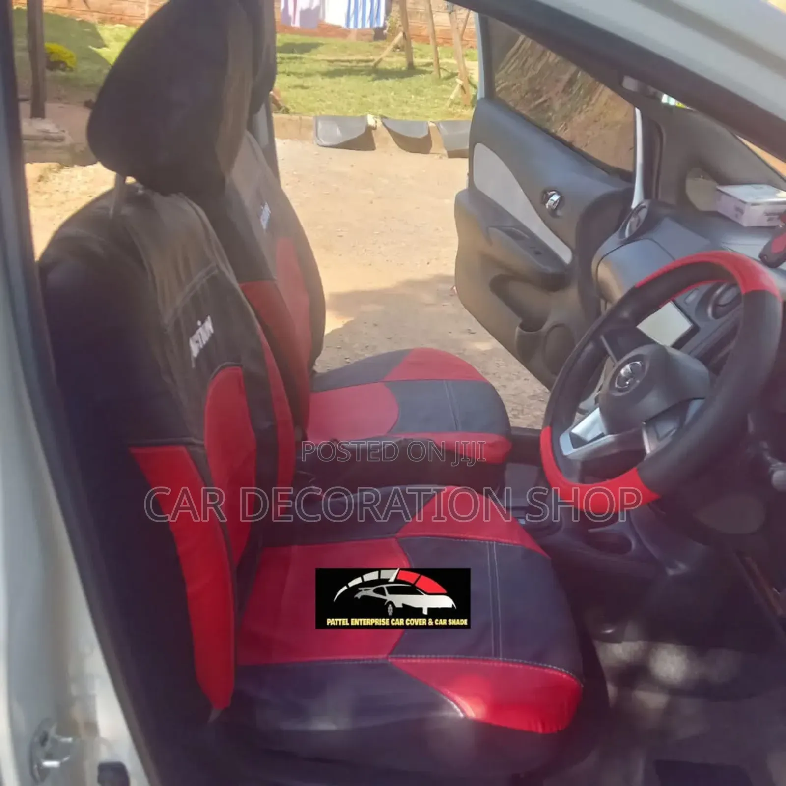 Synthetic Leather Red Black Waterproof Seat Covers