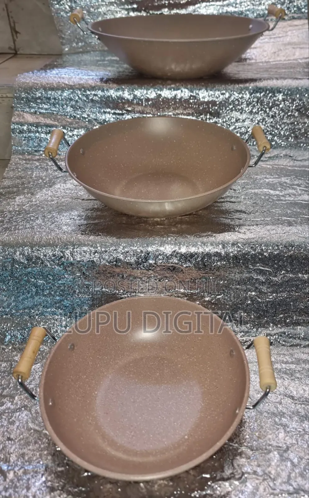 2 Handles Granite Nonstick Deep Pans