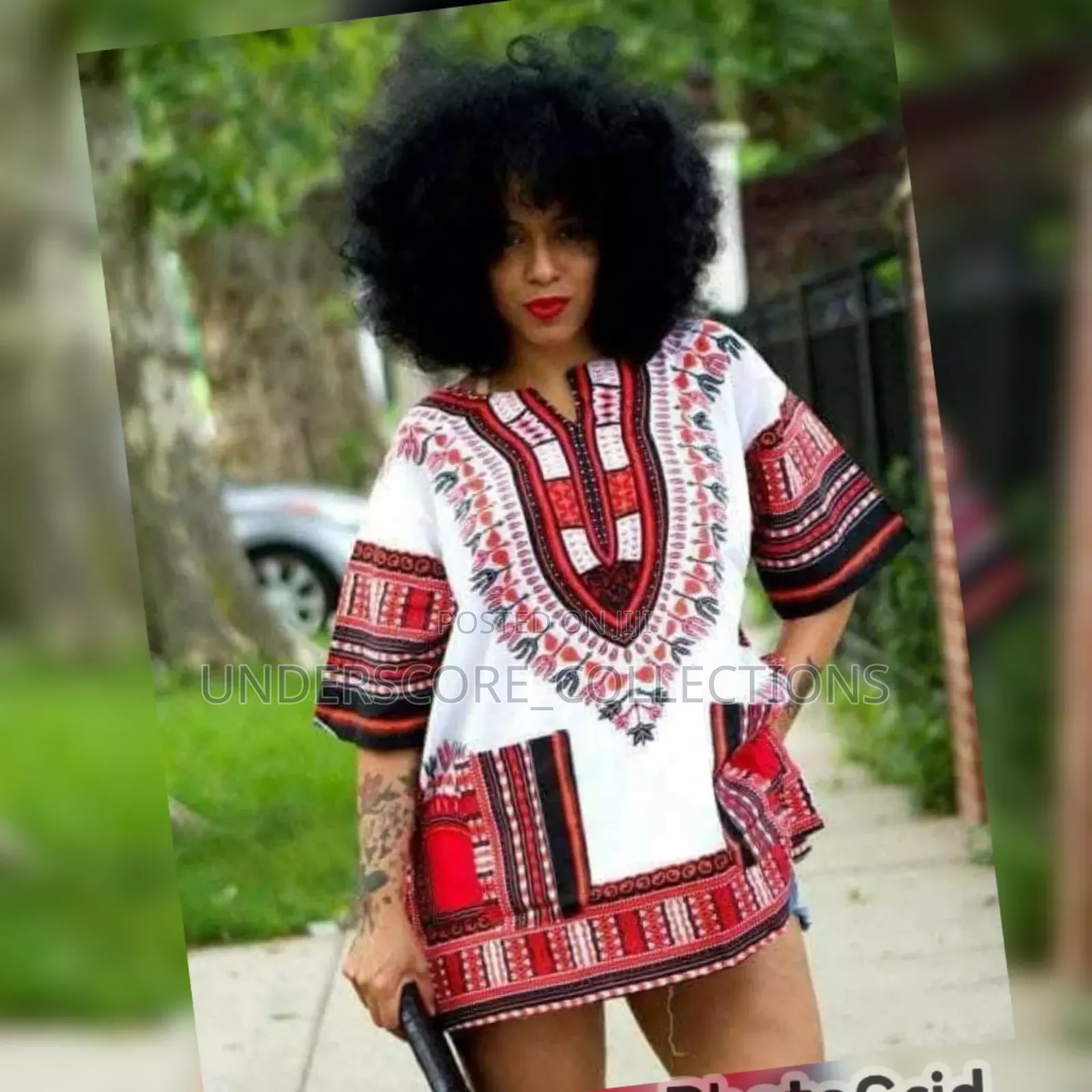 White Unisex Ankara Tops