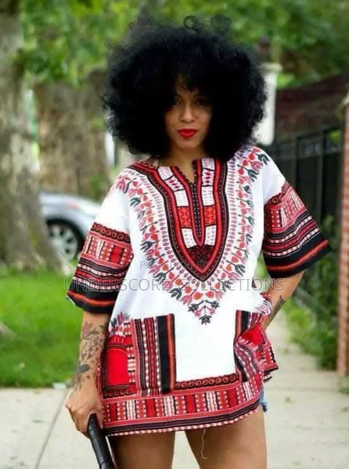 White Unisex Ankara Tops
